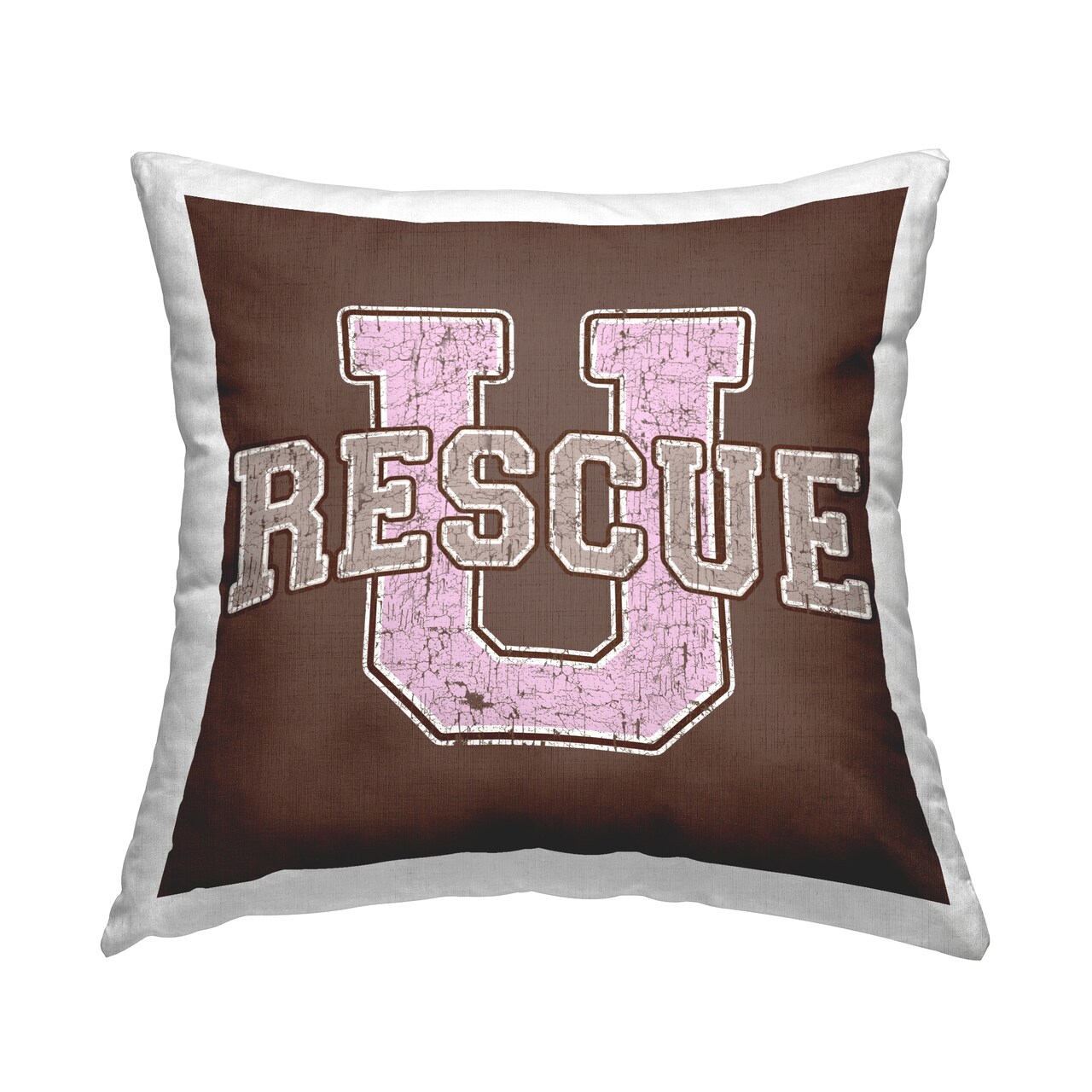Rescue U Vintage College Decorative Printed Throw Pillow Design by Spirit Animals/Life Is High, 18 x 7 x 18